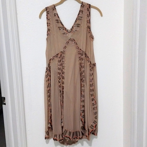 Women's Natural Asos Maternity Flapper Dress with Embellishment Size US 4 - Picture 3 of 7